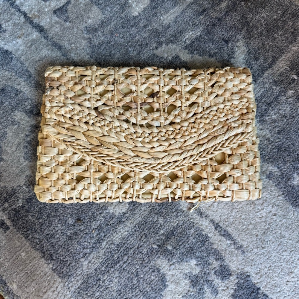 Woven Tan Clutch